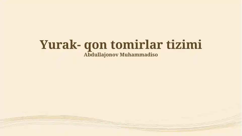 Yurak-qon tomirlar tizimi