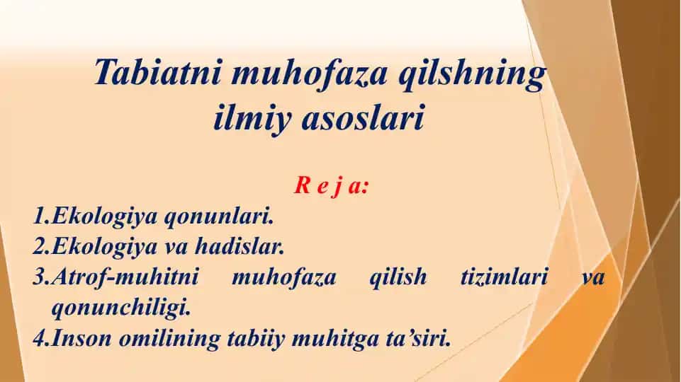 Tabiatni muhofaza qilishning ilmiy asoslari