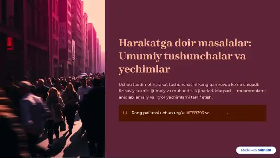 Harakatga doir masalalar