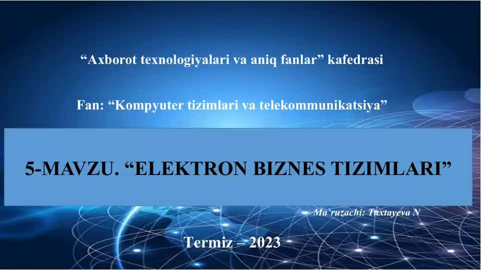 Elektron biznes tizimlari