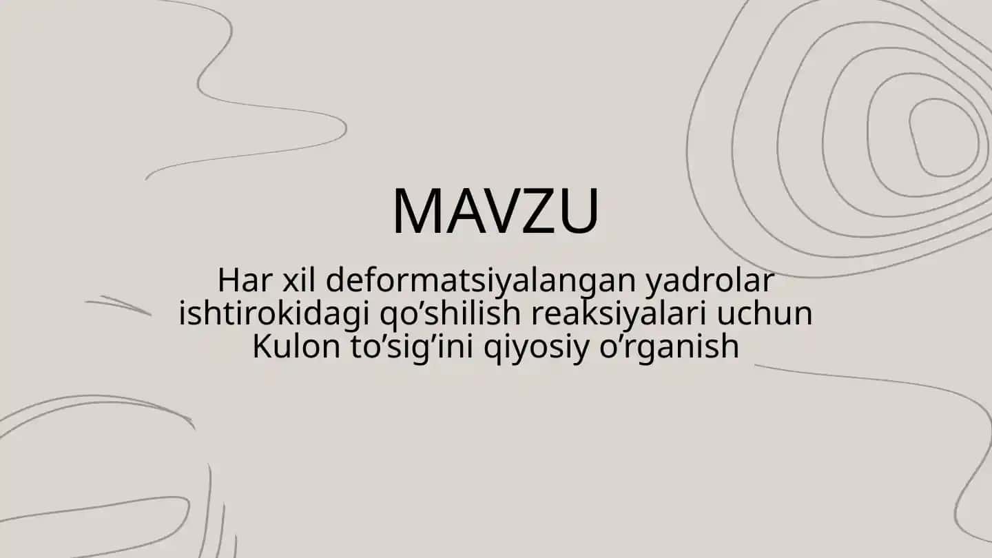 Kulon to’sig’i va deformatsiyalangan yadrolar