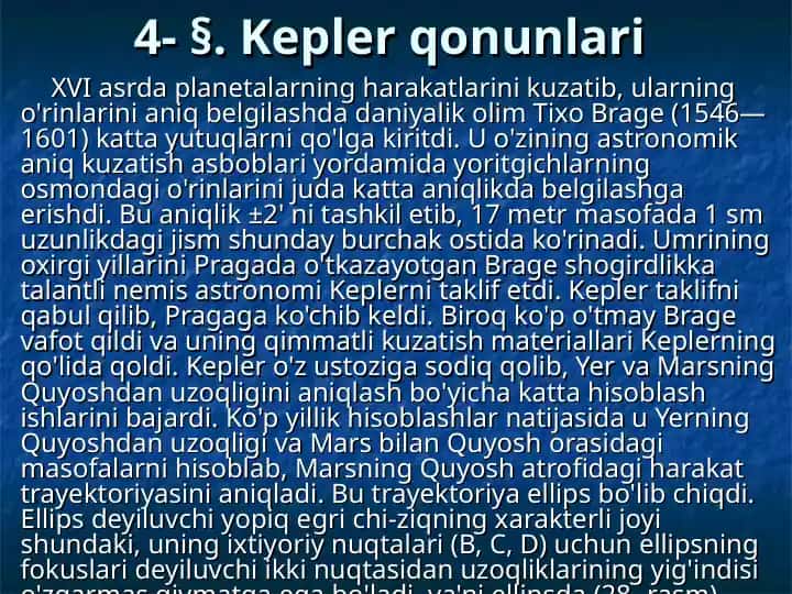§. Kepler qonunlari