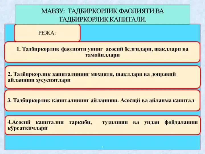 Ўзбекистонда кичик бизнес ва хусусий тадбиркорликнинг эркинлаштирилиши ва рағбатлантирилиши(уйга вазифа)
