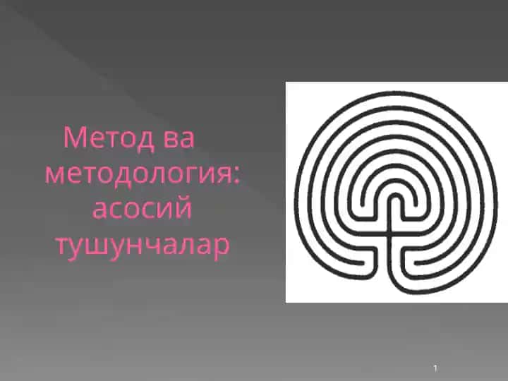 Metod va metodologiya: asosiy tushunchalar