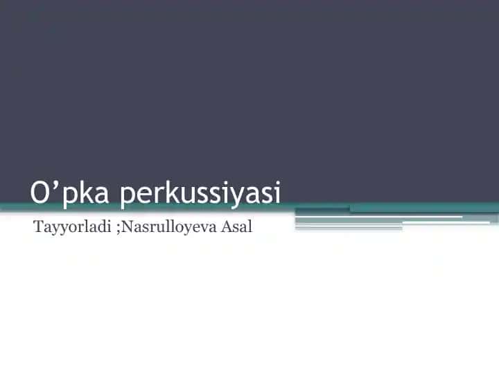 O’pka perkussiyasi
