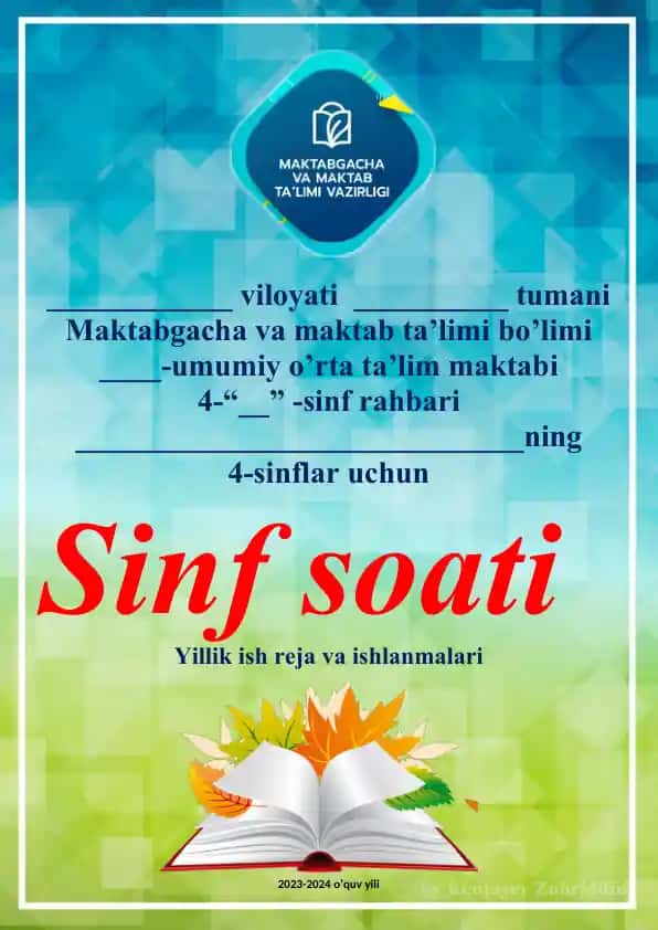 Sinf rahbari faoliyati rejasining tuzilishi va amaliyoti