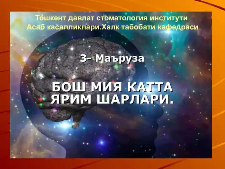 Бош мия катта ярим шарлари