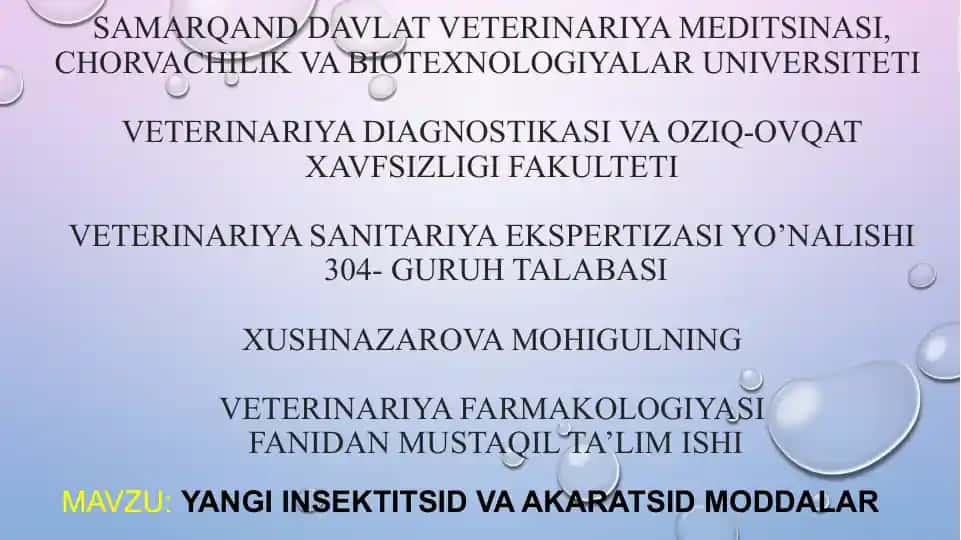 Insektitsidlar va akaratsidlar
