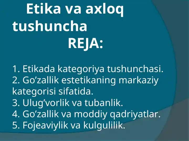 Etika va axloq tushuncha