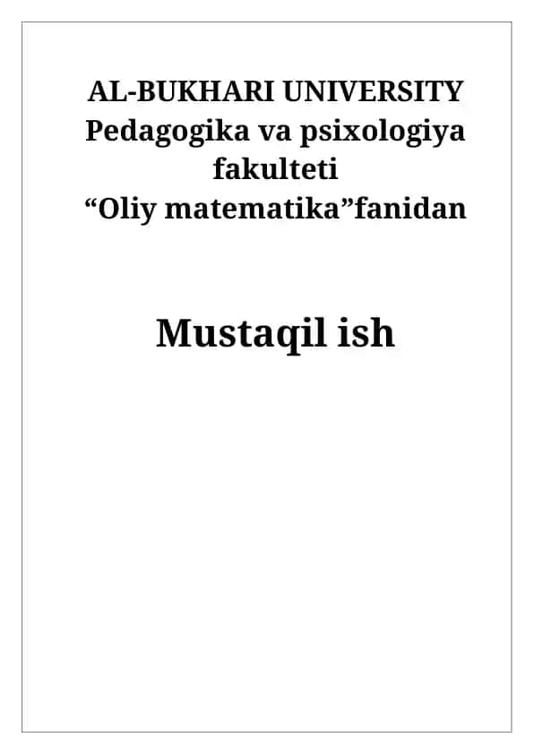 n - tartibli determinantlar determinantlarning xossalari, minor va algebraik to`ldiruvchilar haqida tushuncha