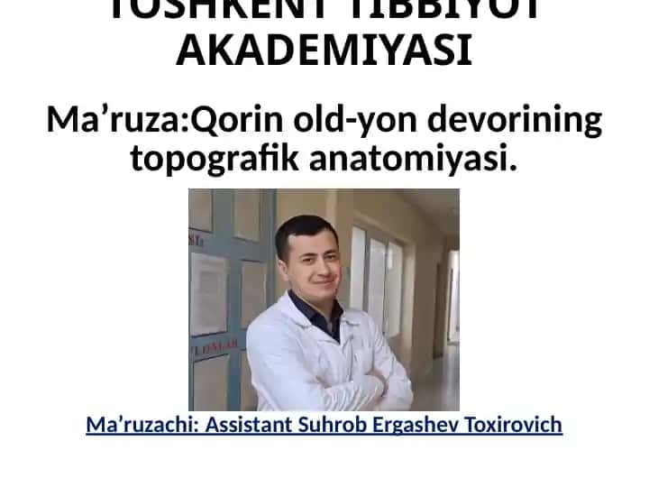 Qorin old-yon devorining topografik anatomiyasi
