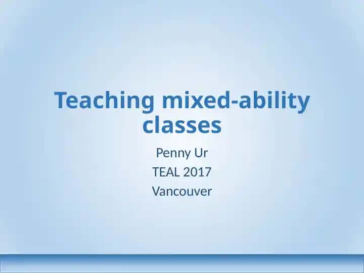 Teaching mixed-ability classes