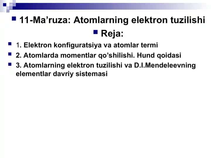 Atomlarning elektron tuzilishi