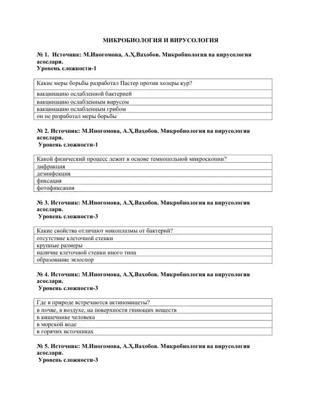Mikrobiologiya va virusologiya asoslari