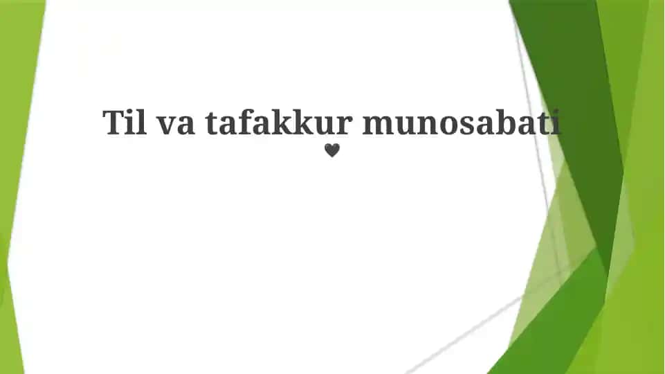 Til va tafakkur munosabati