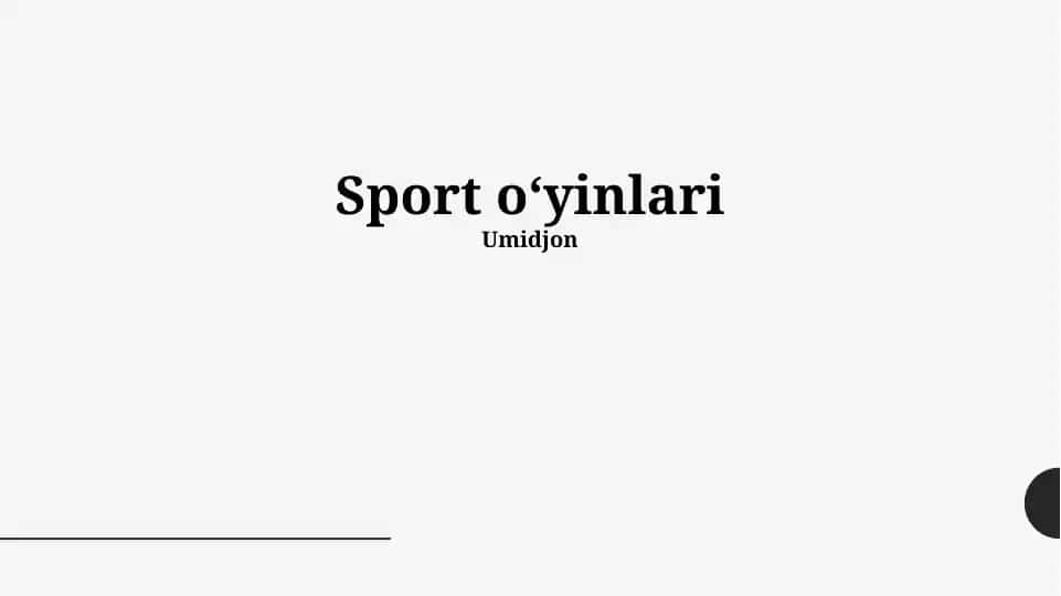 Sport oʻyinlari