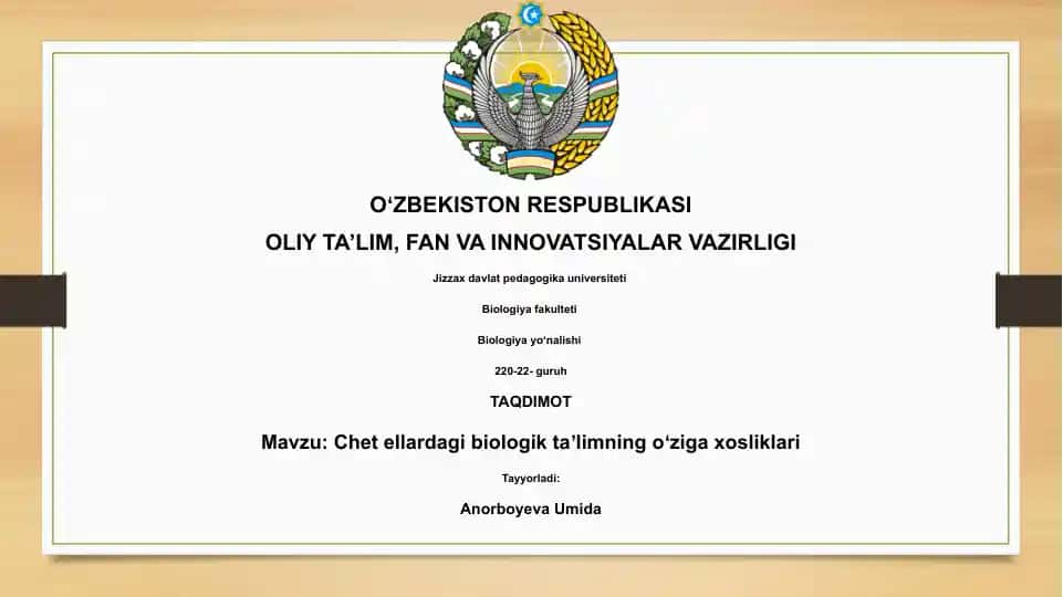 Chet ellardagi biologik taʼlimning oʻziga xosliklari