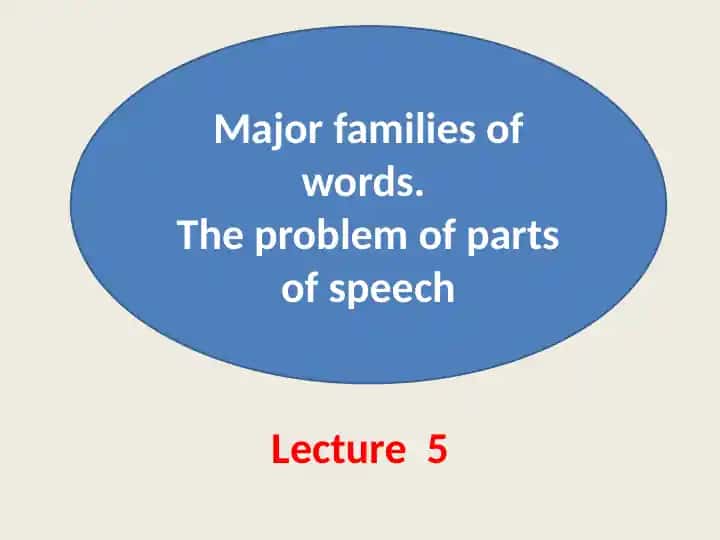 Major families of words
