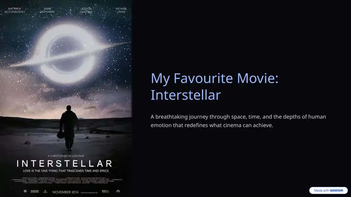 My favourite movie - Interstellar