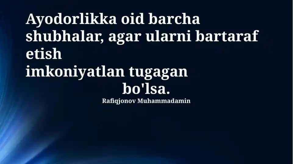 Ayodorlikka oid shubhalar va ularni tahlil qilish