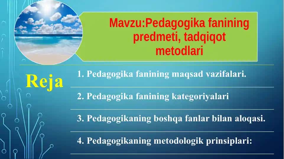 Pedagogika fanining maqsad vazifalari