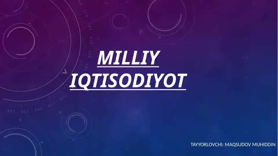 Milliy iqtisodiyot
