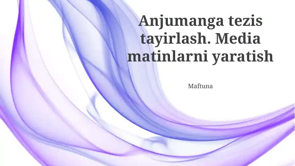 Media Matnlarini Yaratishning Nazariy Asoslari