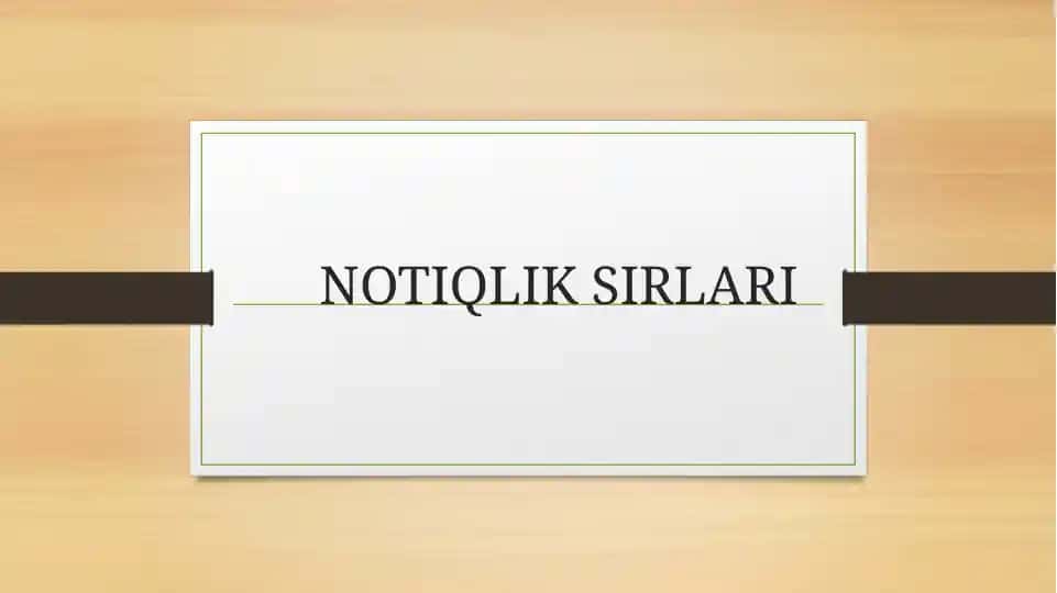 Notiqlik sirlari