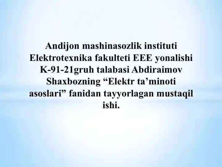 Oʻzbekiston energetikasining rivojlanish tarixi va kelajagi