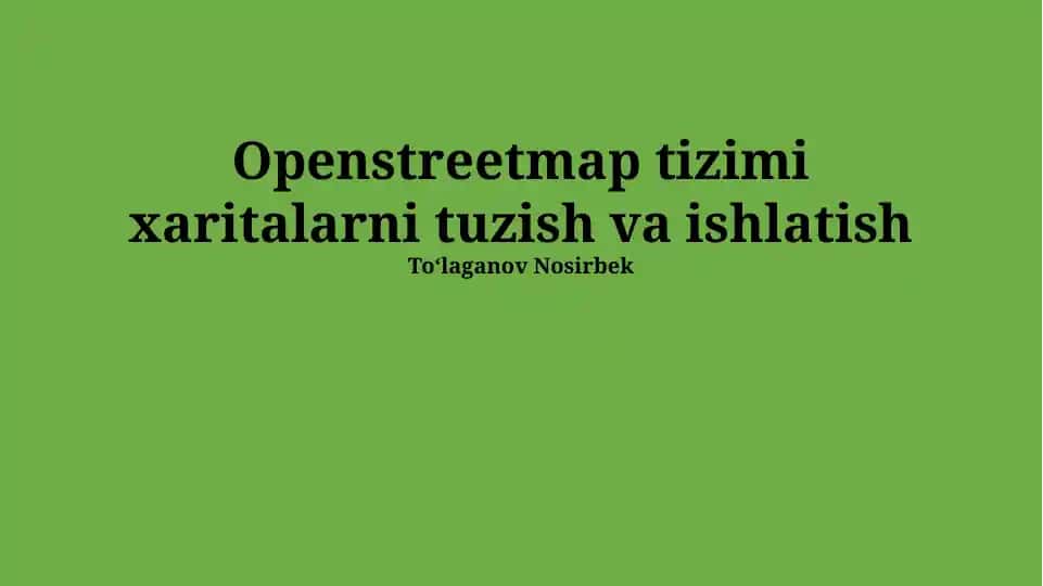 OpenStreetMap Tizimi