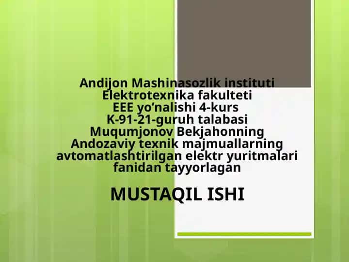 Dastgohlarning tuzilishi va ishlash prinsipi