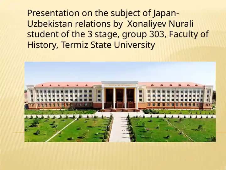 Cultural Relations between Japan and Uzbekistan