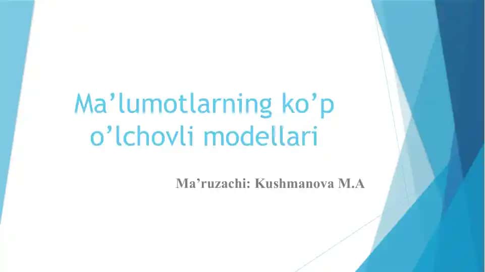 Ko'p o'lchovli modellari