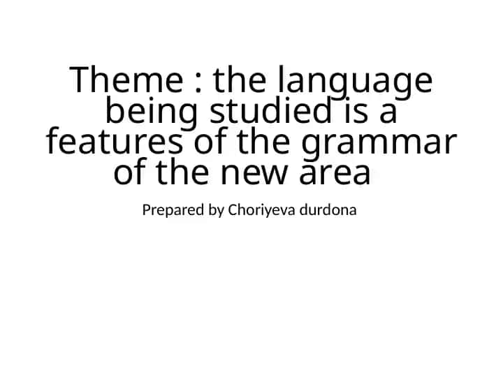 English Grammar Basics