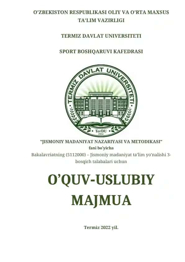 Jismoniy Madaniyat Nazariyasi va Metodikasi