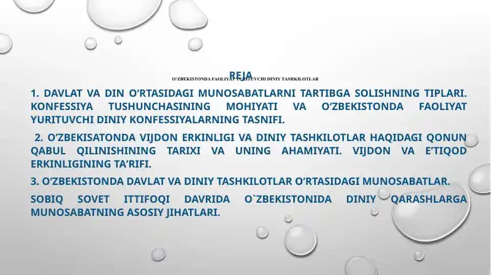O‘zbekistonda faoliyat yurituvchi diniy tashkilotlar