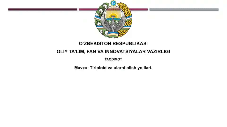 Tiriploid vaularni olish yo'llari
