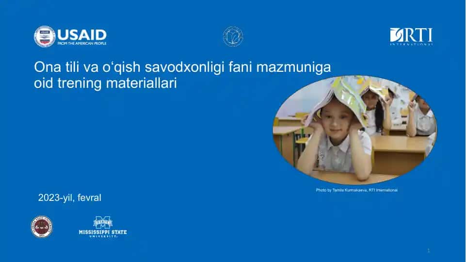 Ona tili va o‘qish savodxonligi fani mazmuniga oid trening materiallari