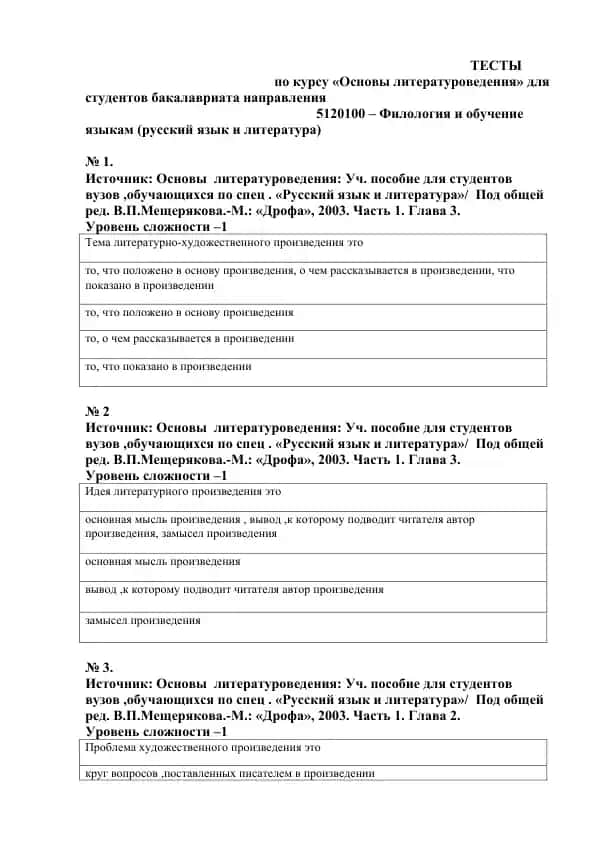 ТЕСТЫ