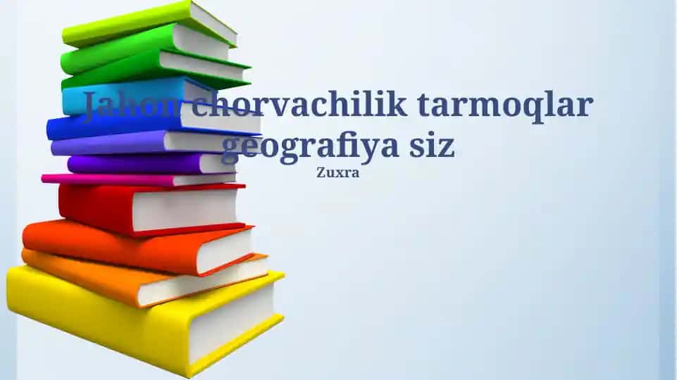 Jahon Chorvachilik Tarmoqlarining Geografiyasi