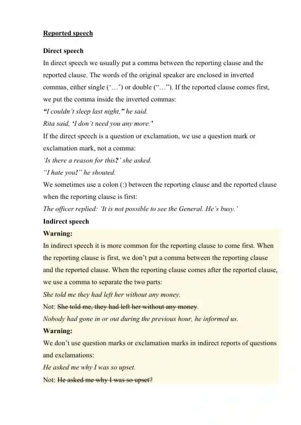 Reported speech