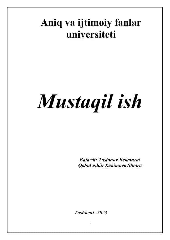 Aniq va ijtimoiy fanlar universiteti