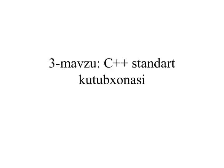 C++ standart kutubxonasi