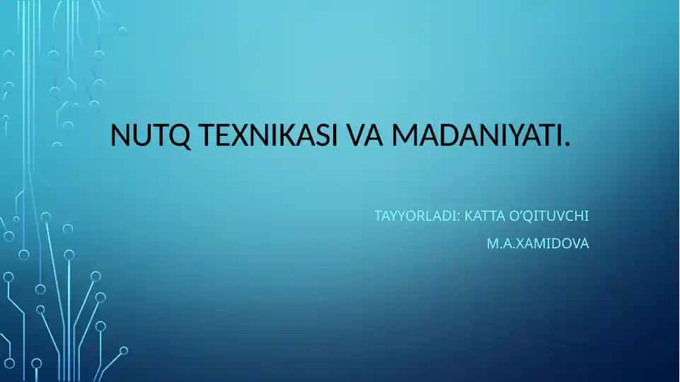 Nutq texnikasi va madaniyati