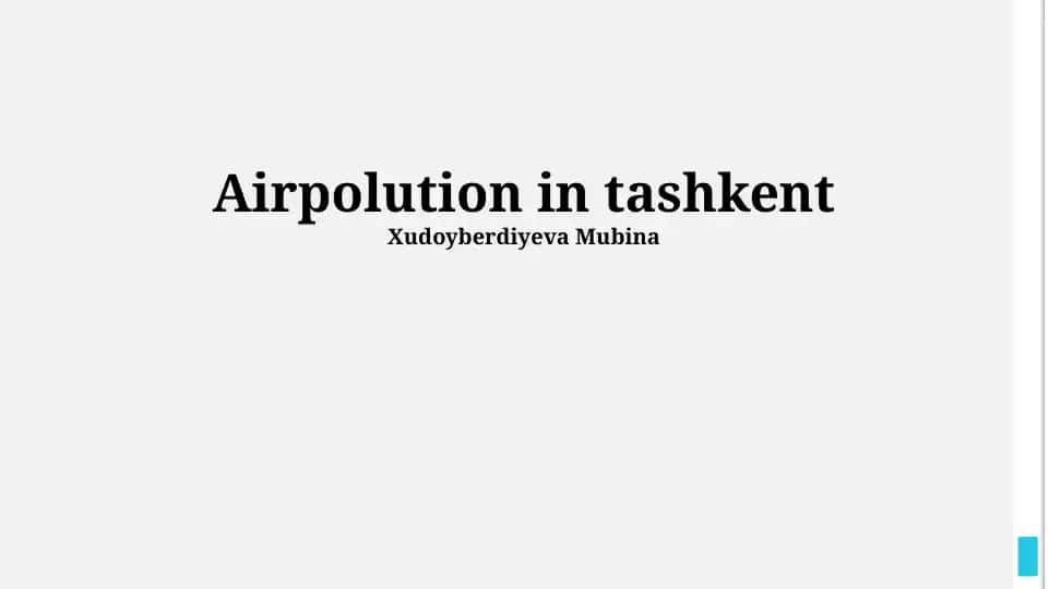Air Pollution in Tashkent