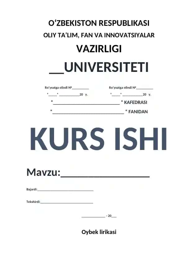 Kurs ishi "Oybek lirikasi"