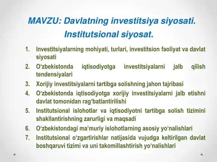 Investitsiya siyosati