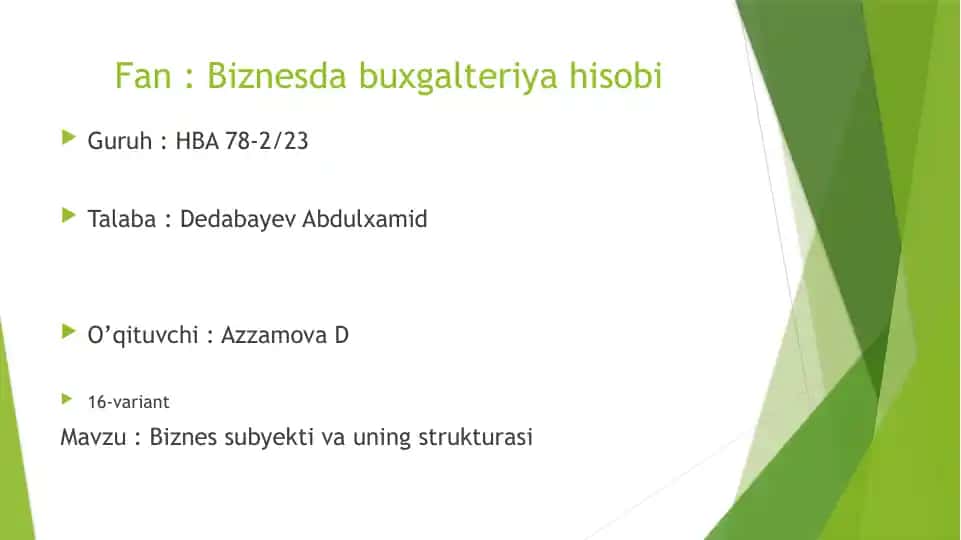 Biznesdabuxgalteriyahisobi