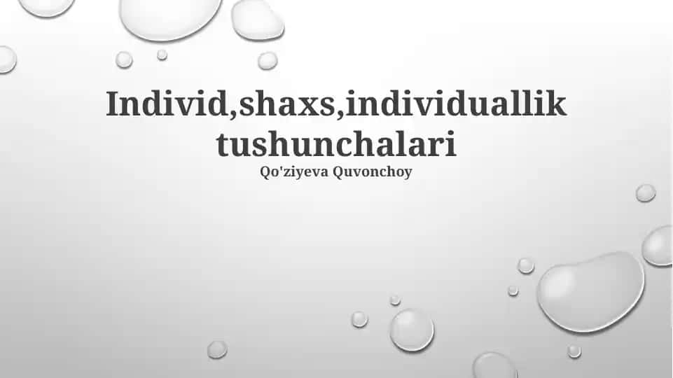 Individ, Shaxs, Individuallik tushunchalari