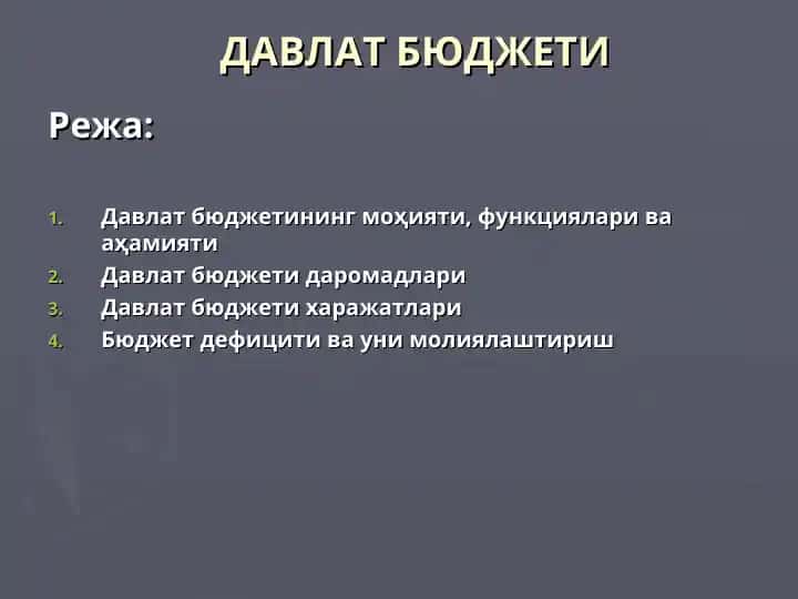 Davlat byujetining mohiyati, funksionalari va ahamiyati